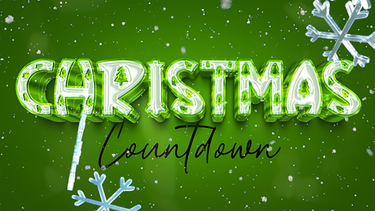Christmas Green Snowflake Party Countdown image number null